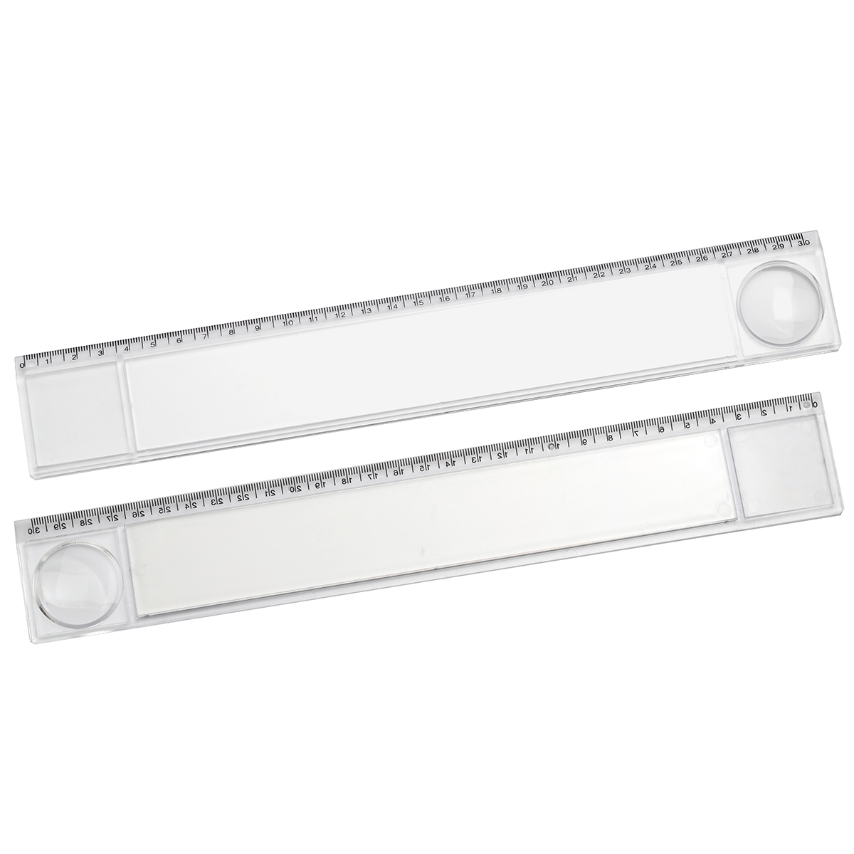 Ruler with magnifying glass