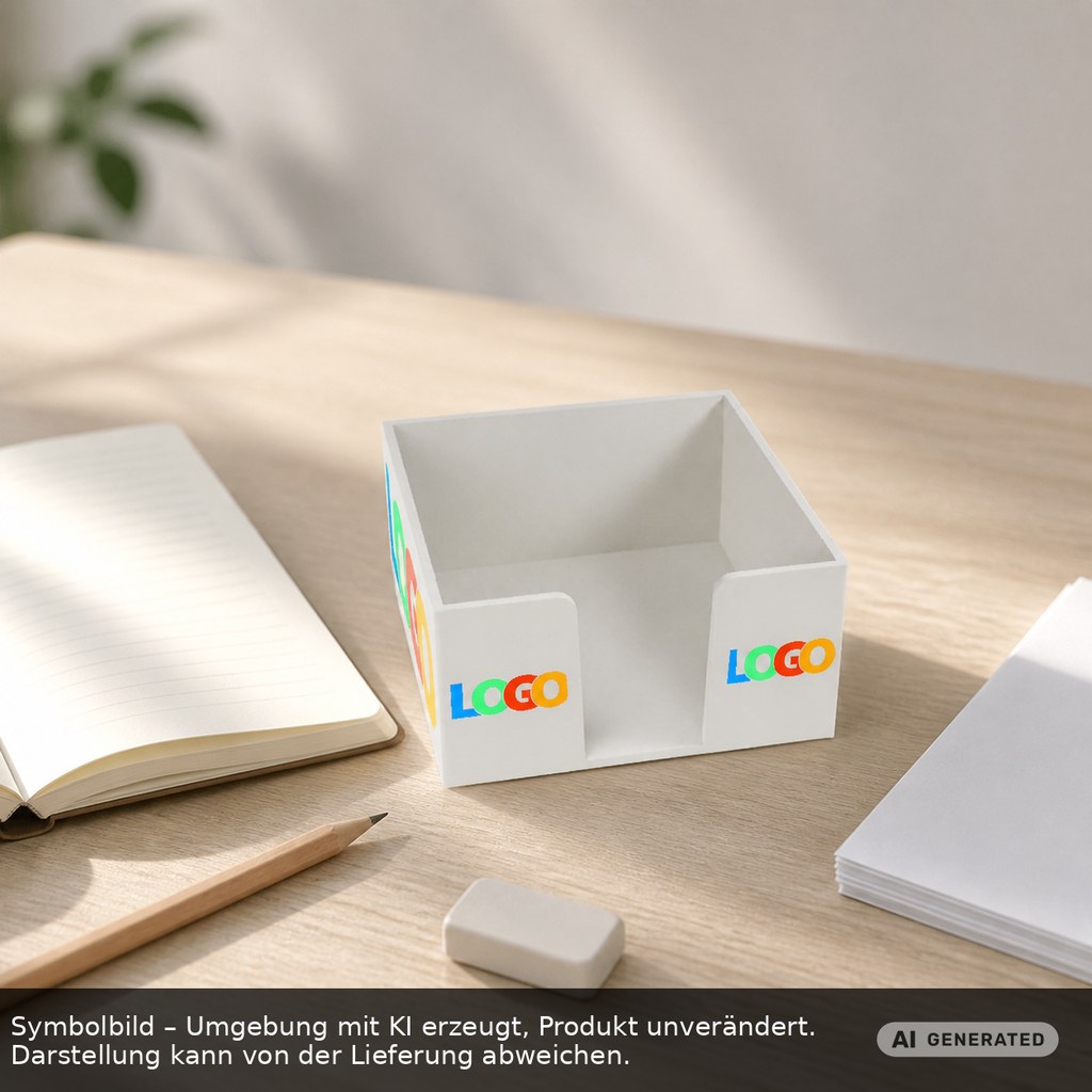 Memo box "Lambda" printed as promotional items with logo