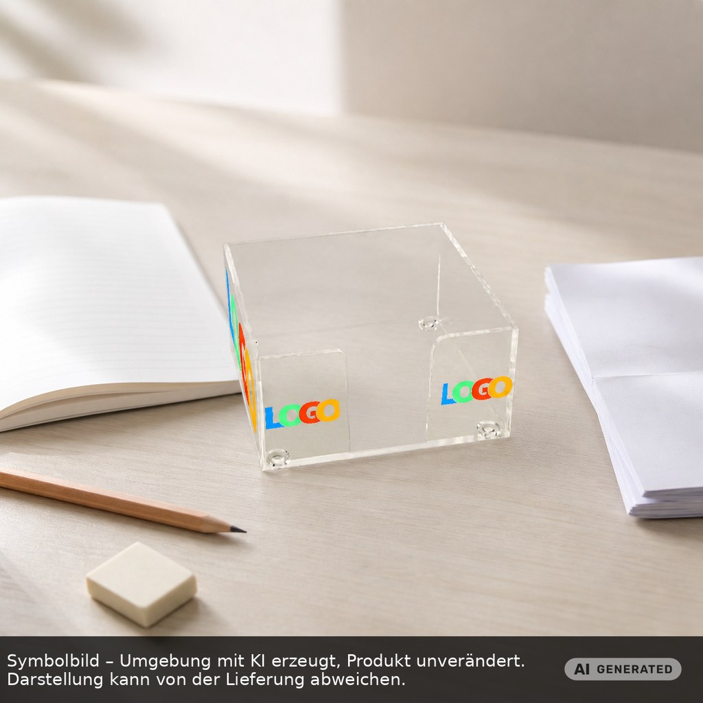 Zettelbox "Lambda" als Werbeartikel mit Logo bedrucken