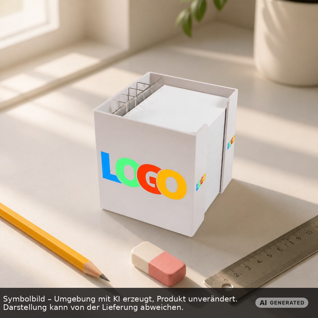 Memo box "Alpha"with organizer printed as promotional items with logo