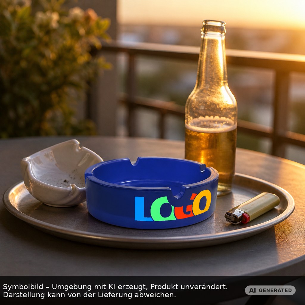Glasaschenbecher als Werbeartikel mit Logo bedrucken