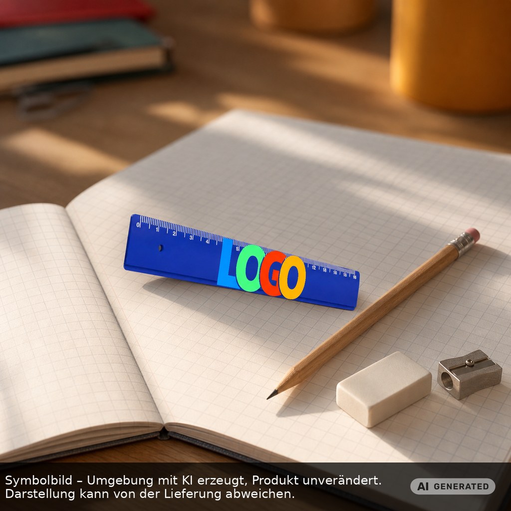 Lineal 16 cm als Werbeartikel mit Logo bedrucken