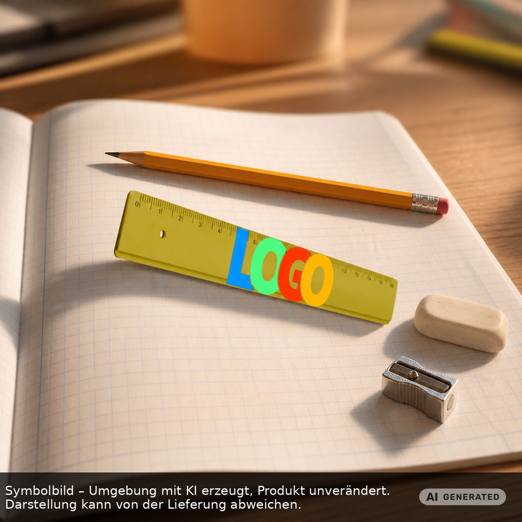 Lineal 16 cm als Werbeartikel mit Logo bedrucken