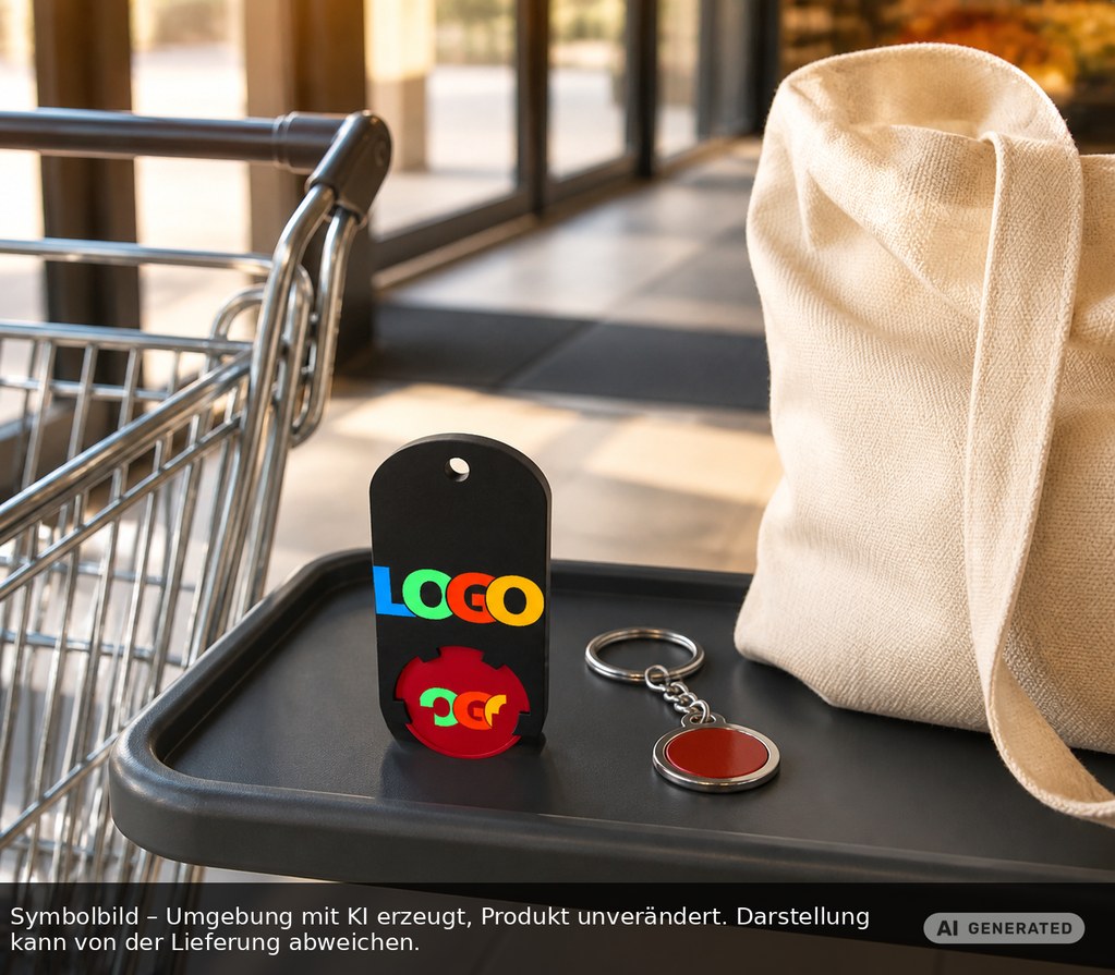 Chiphalter mit 1€-Chip "Alpha" als Werbeartikel mit Logo bedrucken
