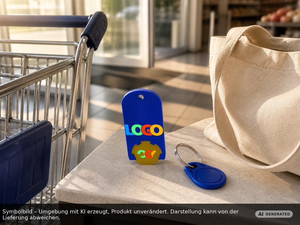 Chiphalter mit 1€-Chip "Alpha" als Werbeartikel mit Logo bedrucken