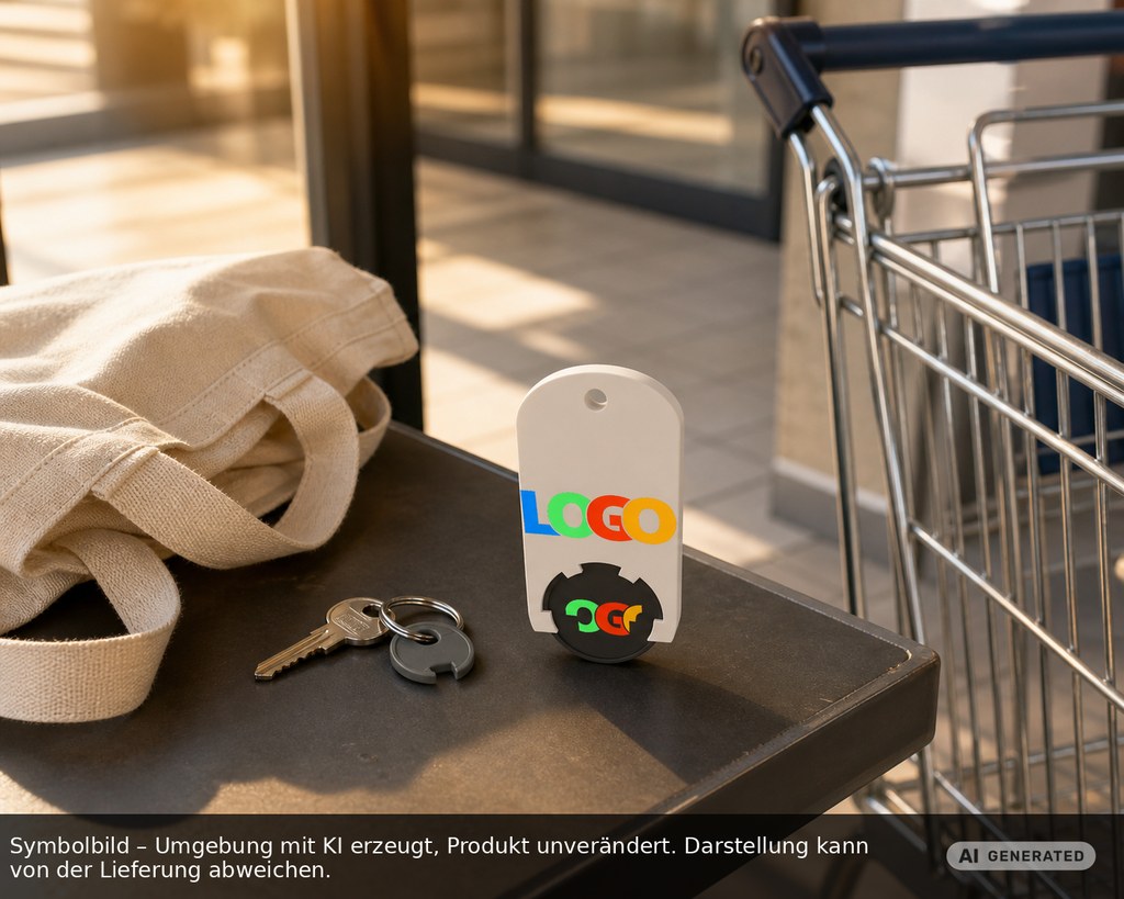 Chiphalter mit 1€-Chip "Alpha" als Werbeartikel mit Logo bedrucken