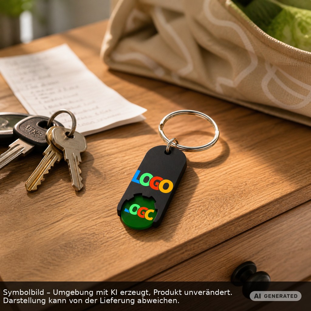 Chiphalter mit 1€-Chip "Alpha" als Werbeartikel mit Logo bedrucken