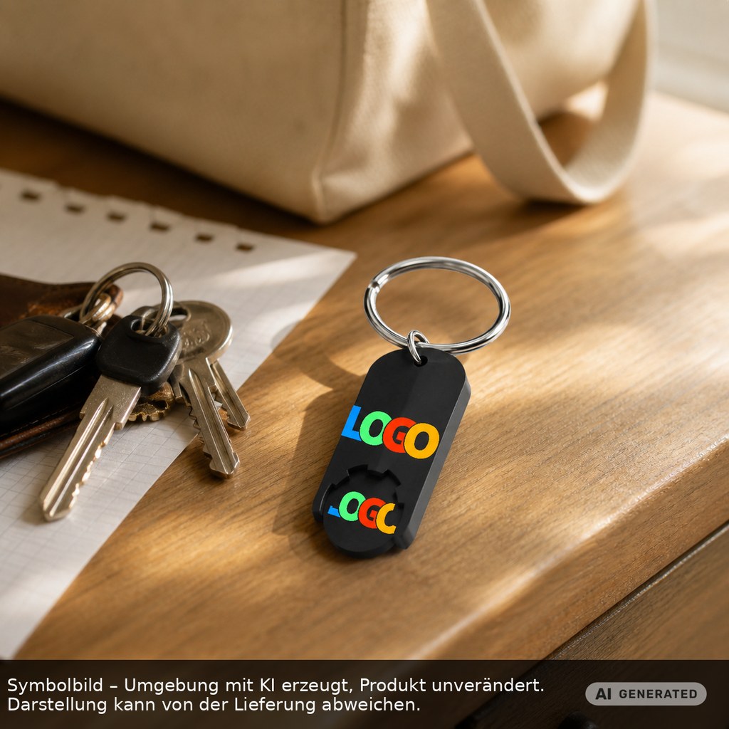 Chiphalter mit 1€-Chip "Alpha" als Werbeartikel mit Logo bedrucken