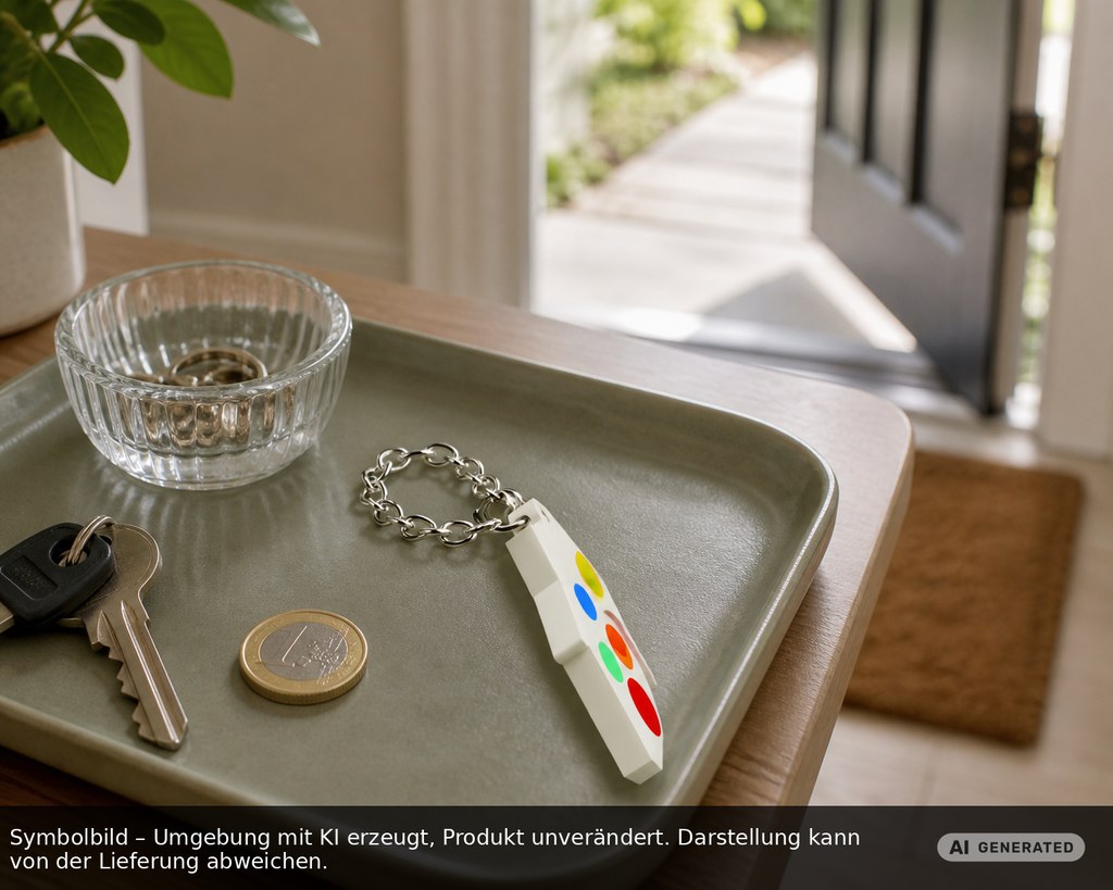 Chiphalter mit 1€-Chip "Haus" als Werbeartikel mit Logo bedrucken
