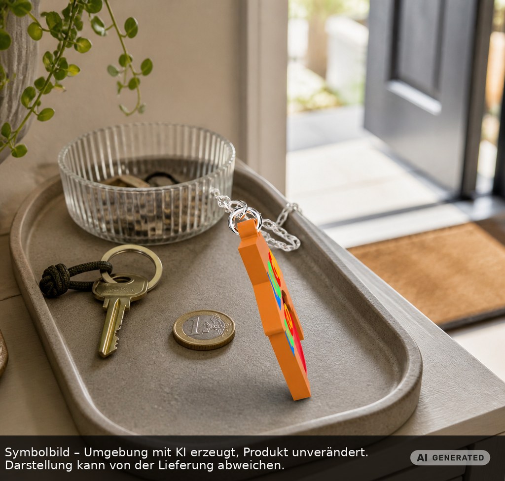 Chiphalter mit 1€-Chip "Haus" als Werbeartikel mit Logo bedrucken