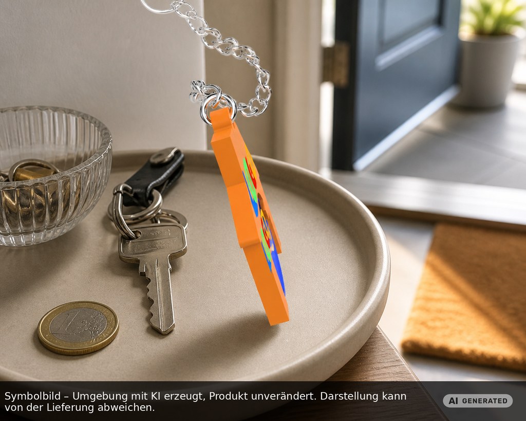 Chiphalter mit 1€-Chip "Haus" als Werbeartikel mit Logo bedrucken
