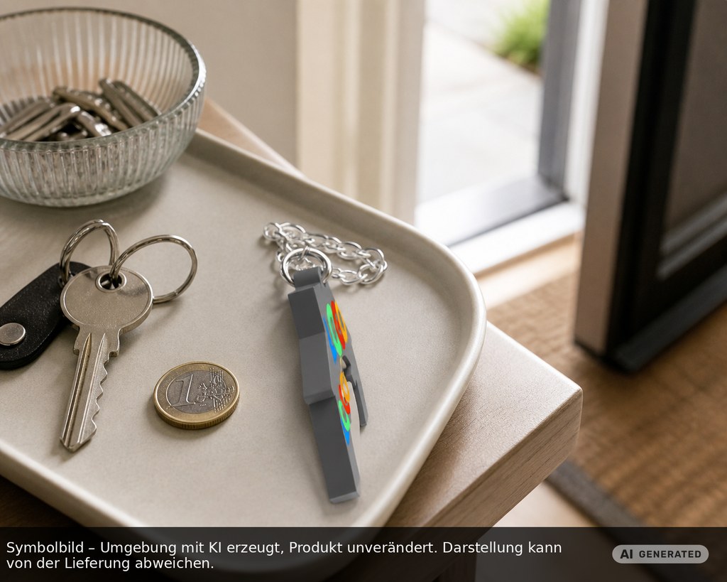 Chiphalter mit 1€-Chip "Haus" als Werbeartikel mit Logo bedrucken
