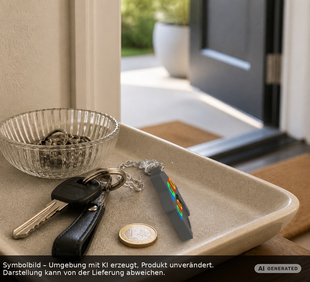 Chiphalter mit 1€-Chip "Haus" als Werbeartikel mit Logo bedrucken