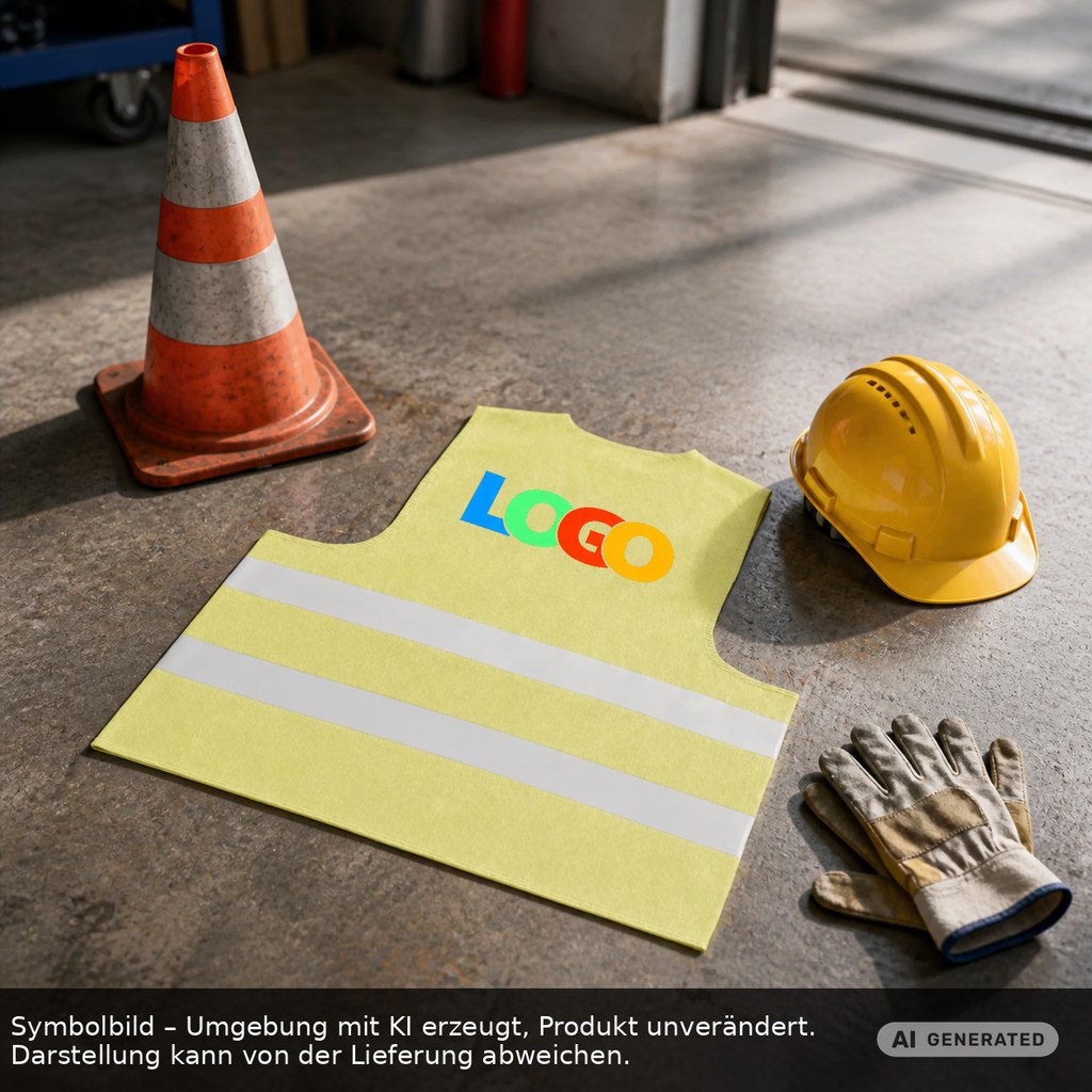 Safety vest printed as promotional items with logo