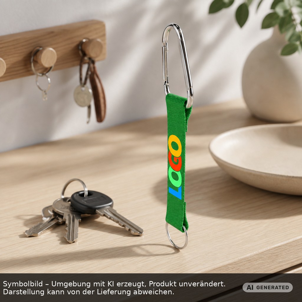 Kurz-Schlüsselband/Kurz-Lanyard "Duo" als Werbeartikel mit Logo bedrucken