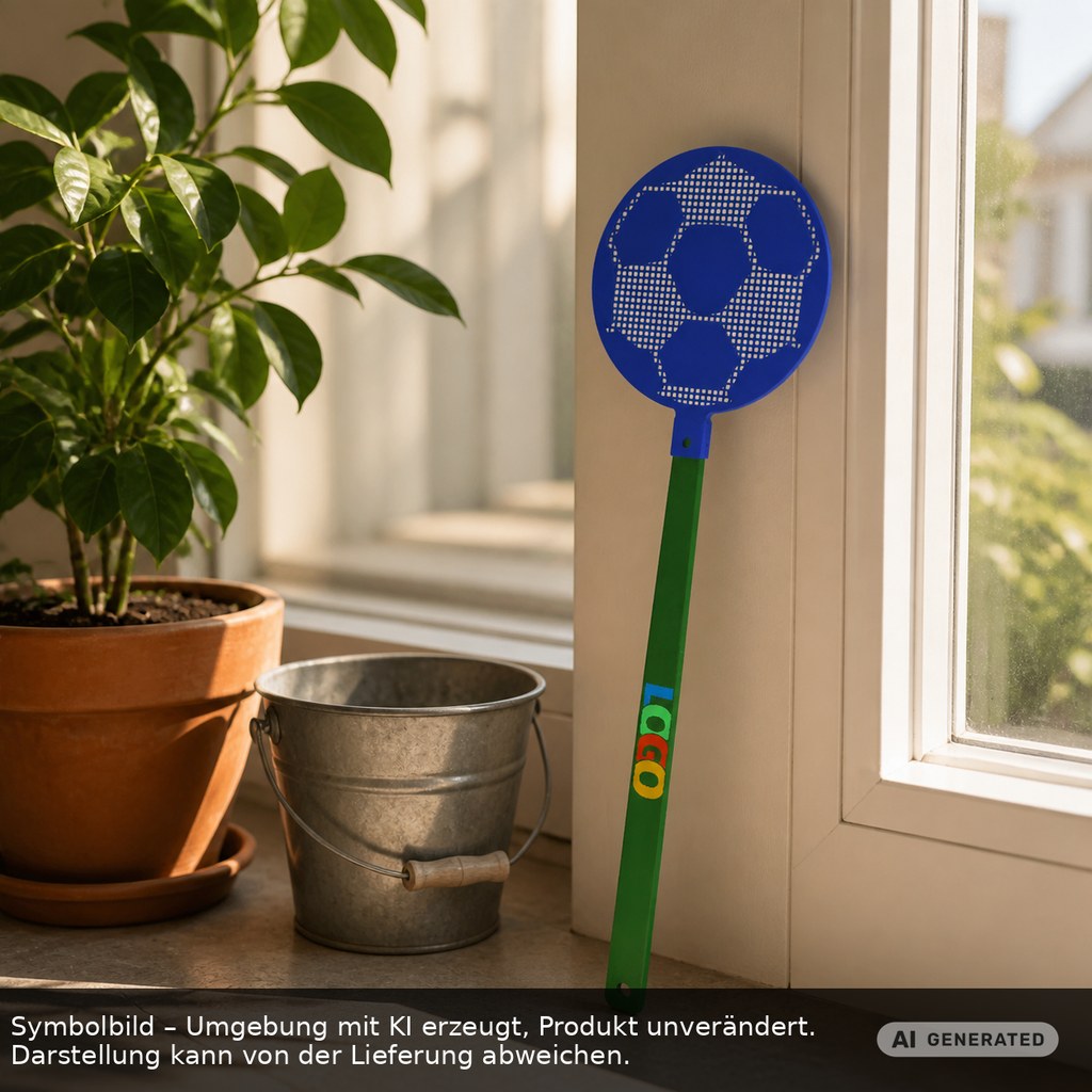 Fliegenklatsche "Fußball" als Werbeartikel mit Logo bedrucken