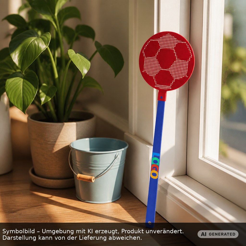Fliegenklatsche "Fußball" als Werbeartikel mit Logo bedrucken