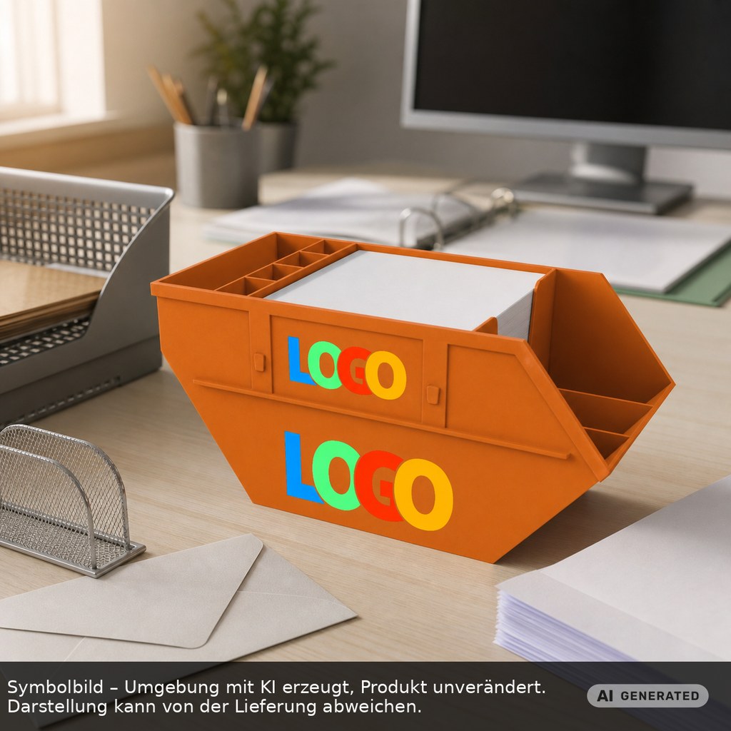 Zettelbox mit Köcher "Container" als Werbeartikel mit Logo bedrucken