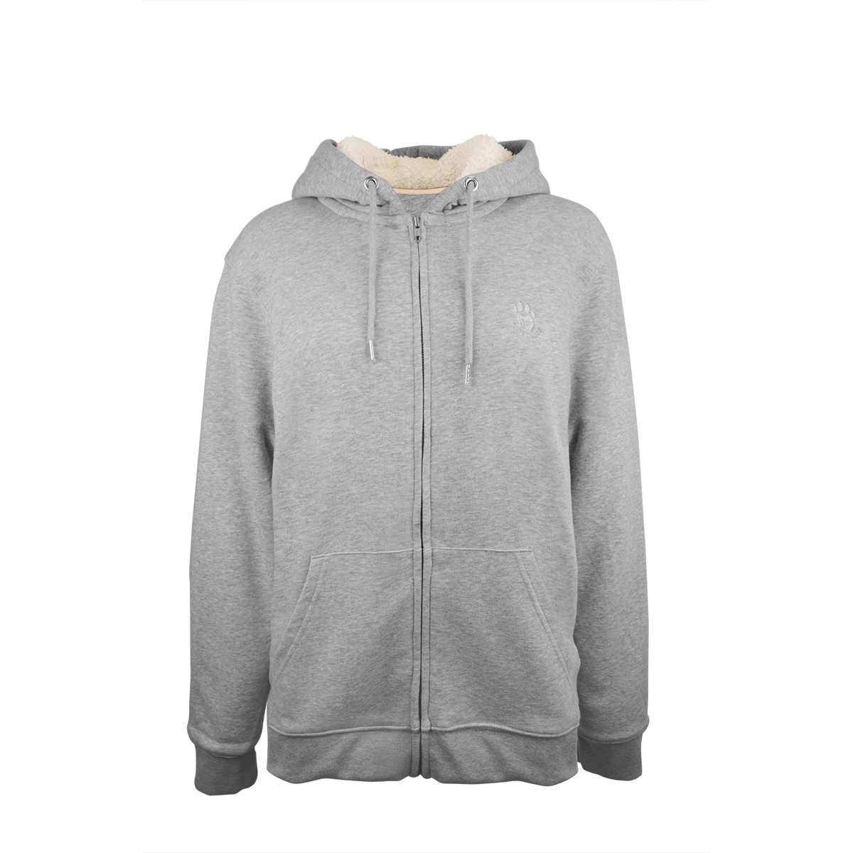 Cozy Sherpa Hoodie, Light Heather Grey printed as promotional items with logo