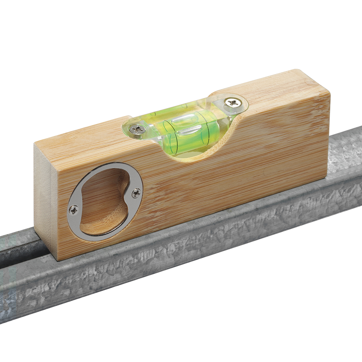 Wasserwaage Bambus mit Flaschenöffner,