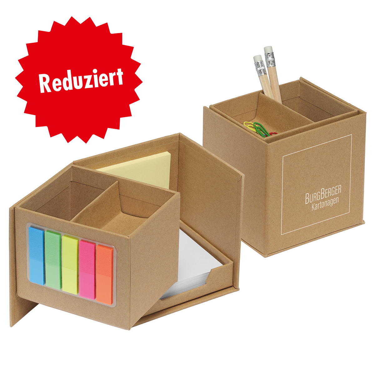 Zettelbox Karton, zum Aufklappen,